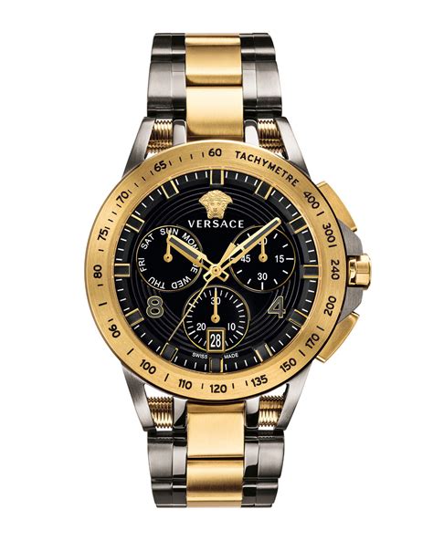 gold men's versace watches|Versace watch with chronograph q5c.